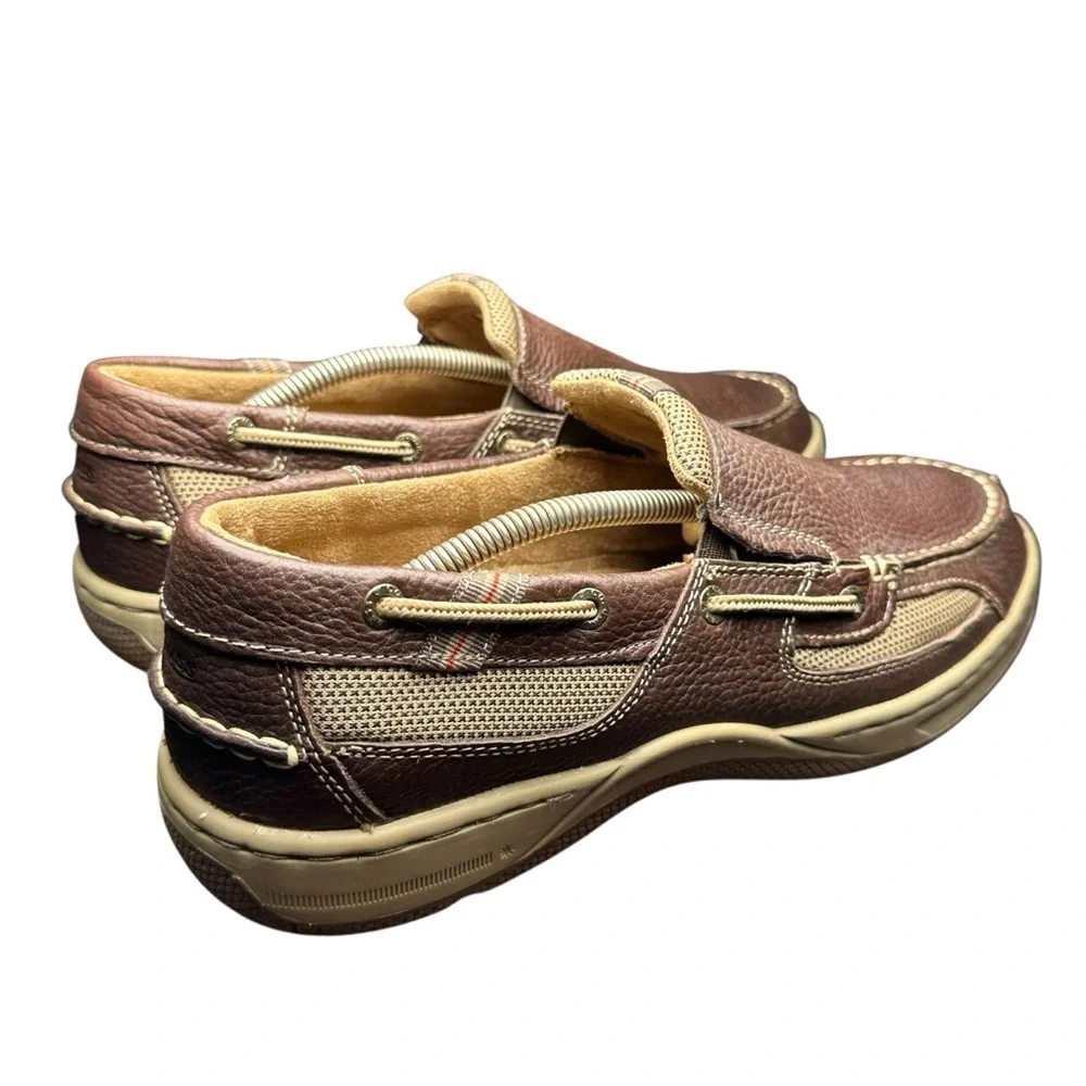 Bass Baron III Boat Shoes Men's Size 11.5 M - Dark Brown Leather Mesh